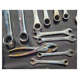 Collection of Hand Tools with Toolbox, Wrenches, Horseshoes, and More