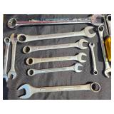 Collection of Hand Tools with Toolbox, Wrenches, Horseshoes, and More