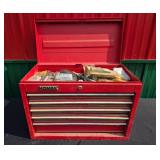 Homak 5-Drawer Red Tool Box with Assorted Tools