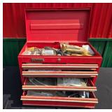 Homak 5-Drawer Red Tool Box with Assorted Tools