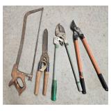 Set of Garden Hand Tools including Hedge Shears and Loppers