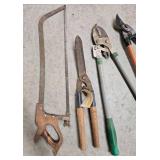 Set of Garden Hand Tools including Hedge Shears and Loppers