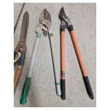 Set of Garden Hand Tools including Hedge Shears and Loppers