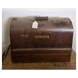 Vintage Singer Sewing Machine Model B.T. 7 with Wooden Case