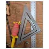 Set of Various Hand Tools with Tape Measures and Saw