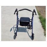 Drive Medical Four-Wheel Rollator Walker with Seat and Storage Pouch