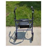 Drive Medical Four-Wheel Rollator Walker with Seat and Storage Pouch