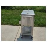 Backyard Creations Stainless Steel Rolling Cooler with Storage