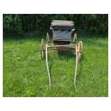 Antique Horse-Drawn Buggy with Wooden Wheels