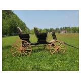 Antique Horse-Drawn Buggy with Wooden Wheels