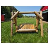 Wooden Outdoor Swing with Canopy Frame
