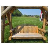 Wooden Outdoor Swing with Canopy Frame
