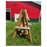 Wooden Outdoor Swing with Canopy Frame