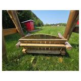 Rustic Wooden Outdoor Swing with Log Construction