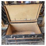 Antique Wooden Trunk with Metal Accents