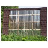 Wooden Green House Shed with Corrugated Clear Panels and Pitched Roof