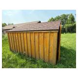Wooden Green House Shed with Corrugated Clear Panels and Pitched Roof