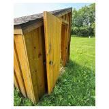 Wooden Green House Shed with Corrugated Clear Panels and Pitched Roof