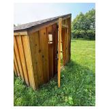 Wooden Green House Shed with Corrugated Clear Panels and Pitched Roof