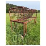 Large Red Metal Livestock Feeding Rack