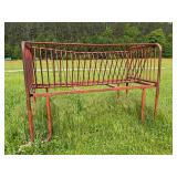 Large Red Metal Livestock Feeding Rack