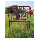 Large Red Metal Livestock Feeding Rack