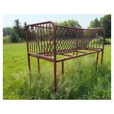 Large Red Metal Livestock Feeding Rack