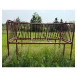 Large Red Metal Livestock Feeding Rack