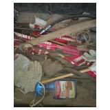 Collection of Haybale Nets, Garden Tools, and Miscellaneous Equipment