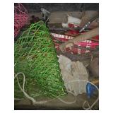 Collection of Haybale Nets, Garden Tools, and Miscellaneous Equipment