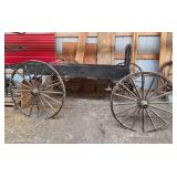 Antique Wooden Horse-Drawn Farm Wagon