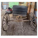 Antique Wooden Horse-Drawn Farm Wagon