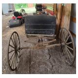 Antique Wooden Horse-Drawn Farm Wagon