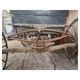 Antique Wooden Horse-Drawn Farm Wagon