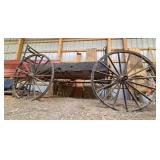 Antique Wooden Horse-Drawn Farm Wagon