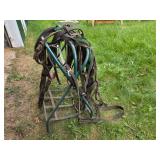 Vintage Horse Collar and Harness Set with Stand