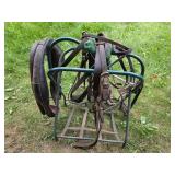 Vintage Horse Collar and Harness Set with Stand