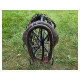 Vintage Horse Collar and Harness Set with Stand