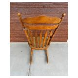 Vintage Wooden Rocking Chair with Turned Spindles