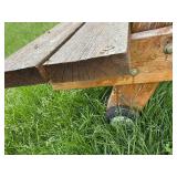 Used Wooden Picnic Table with Built-in Benches