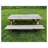 Large Wooden Picnic Table with Wheels