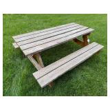 Large Wooden Picnic Table with Wheels