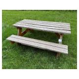 Large Wooden Picnic Table with Wheels