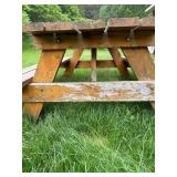 Large Wooden Picnic Table with Wheels