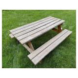 Large Wooden Picnic Table with Wheels
