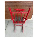 Vintage Red Wooden Rocking Chair