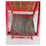 Vintage Red Wooden Rocking Chair