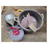 Construction Tool Set with Buckets, Funnels, Oil Can, and Gate Valve
