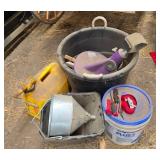 Construction Tool Set with Buckets, Funnels, Oil Can, and Gate Valve
