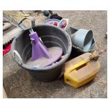 Construction Tool Set with Buckets, Funnels, Oil Can, and Gate Valve